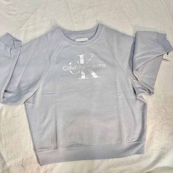 Calvin Klein Jeans Women’s Logo Sweatshirt – Light Blue – Size L – Crewneck – - Picture 3 of 7
